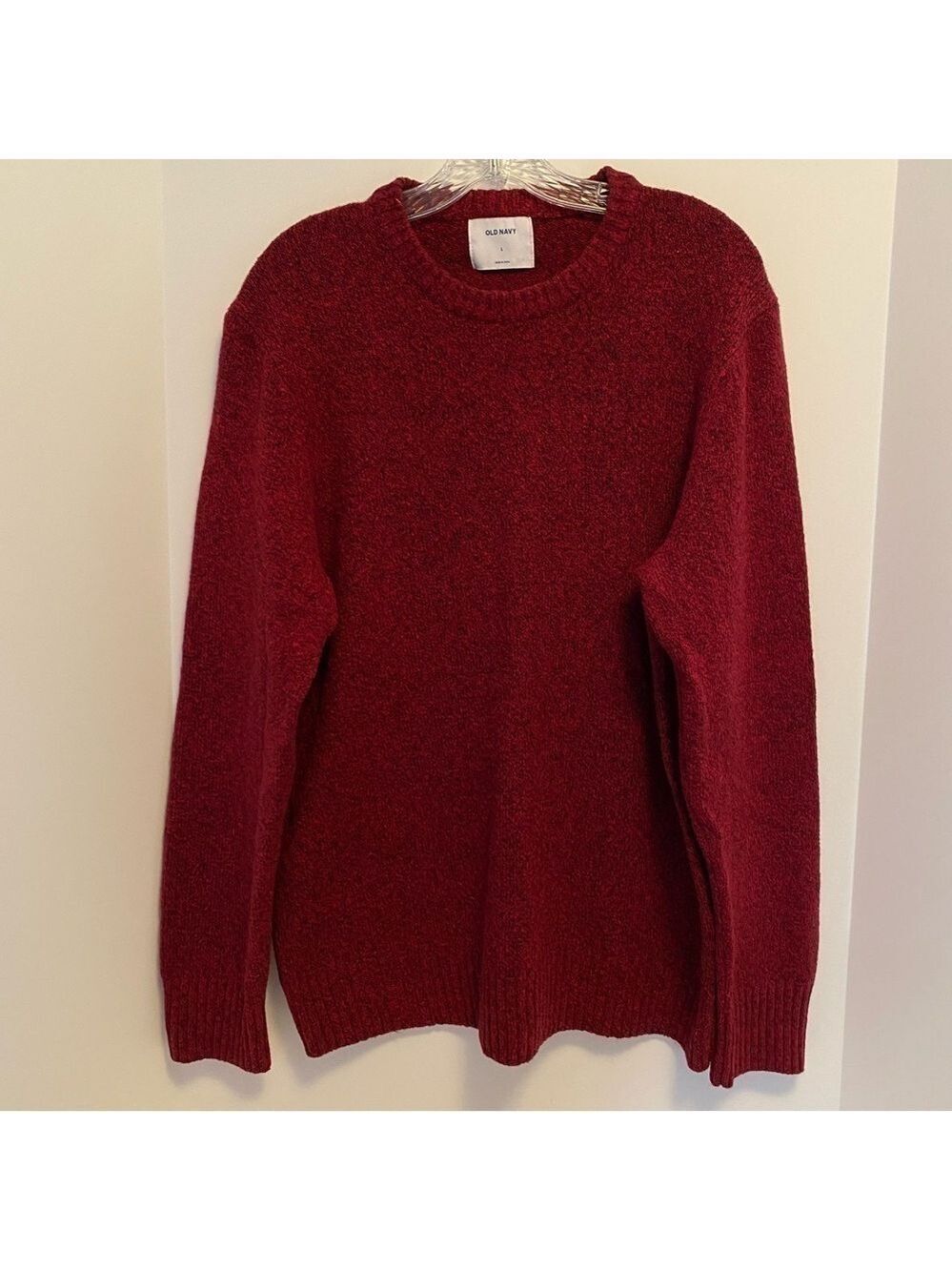 Old Navy Men's Red /Black Marbled Crewneck Sweater Size Large